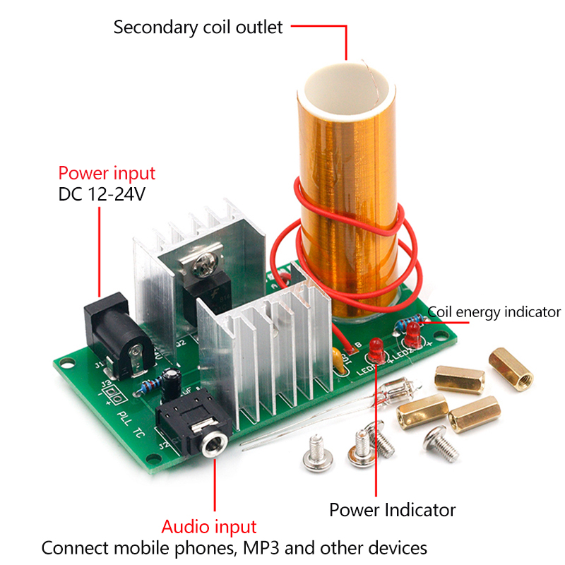 미니 테슬라 코일 DIY 전자 키트 DC 15-24V  - Coil Building Kit 리뷰 및 가격